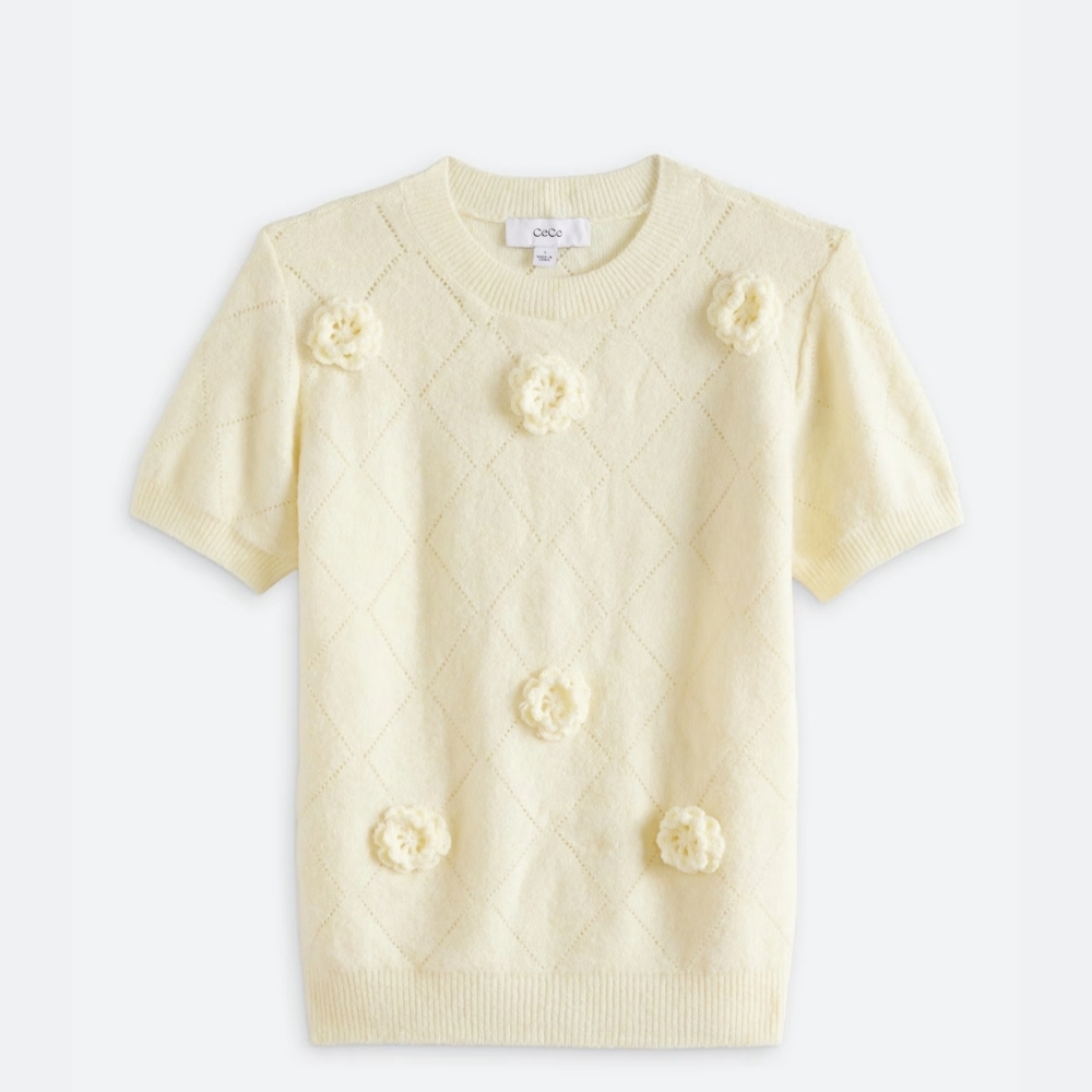 CeCe Cream Knit Sweater